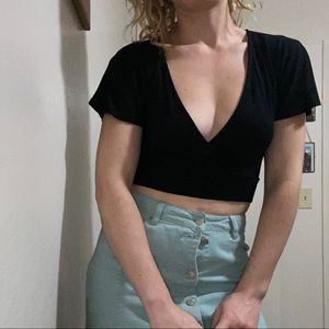 Deep V and Open Back crop top